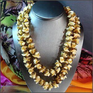 1950s West Germany Vintage Necklace Honey Pearl Shells